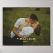 Moderne aangepaste namen Huwelijk Koppel Foto Poster (Voorkant)