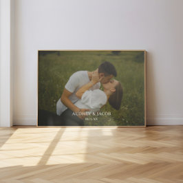 Moderne aangepaste namen Huwelijk Koppel Foto Poster