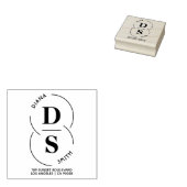 Moderne aangepaste namen Huwelijksretouradres Rubberstempel (Gestempeld)