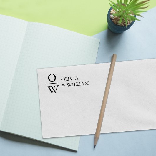 Moderne aangepaste namen Monogram Rubberstempel