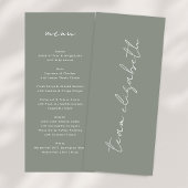 Moderne aangepaste namen Sage Groen Wit Bruiloft S Menu