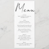 Moderne aangepaste namen zwart-wit menu (Voorkant)