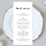 Moderne aangepaste namen zwart-wit Onyx wit Menu<br><div class="desc">Introductie van de Simple Modern Custom Names Wedding Menu & Suite, de perfecte keuze voor koppels die op zoek zijn naar een elegante en gepersonaliseerde touch aan hun bruiloft briefpapier. Deze prachtige suite is ontworpen om uw unieke stijl te weerspiegelen en de vreugdevolle gelegenheid van uw trouwdag te vieren. De...</div>