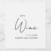 Moderne aangepaste namen zwarte flesje rood wit wijn etiket (Enkel label)