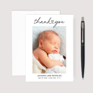 Moderne Aangepaste Newborn Baby Foto van het Manus Bedankkaart