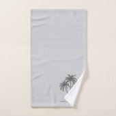 Moderne aangepaste palmbomen en script op grijs bad handdoek (Handdoek)