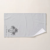 Moderne aangepaste palmbomen en script op grijs bad handdoek (Handdoek)