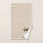 Moderne aangepaste palmboom & schrift op beige bad handdoek (Handdoek)