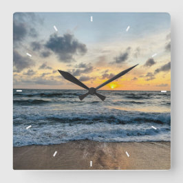 Moderne aangepaste Photo Mint Eenvoudig Mooi Cadea Vierkante Klok