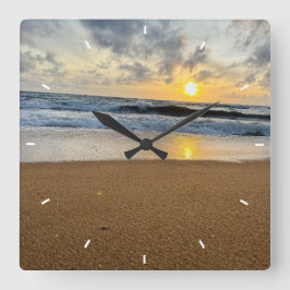 Moderne aangepaste Photo Mint Eenvoudig Mooi Cadea Vierkante Klok