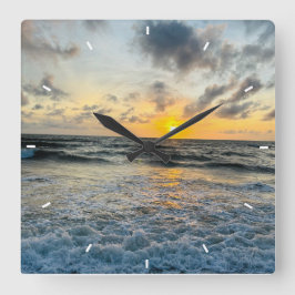 Moderne aangepaste Photo Mint Eenvoudig Mooi Cadea Vierkante Klok