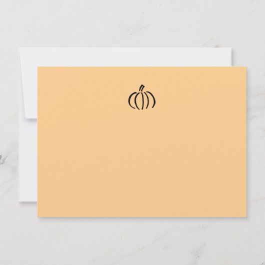 Moderne Aangepaste Pompoen Dankbetuigingen Notitiekaartje (Achterkant)