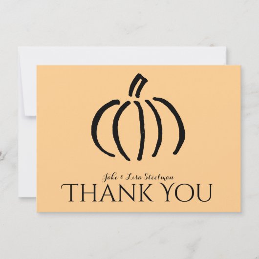 Moderne Aangepaste Pompoen Dankbetuigingen Notitiekaartje (Voorkant)