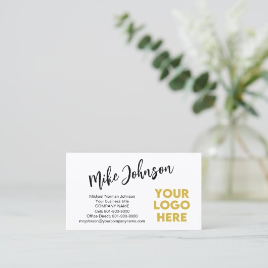 Moderne aangepaste professionele Logo QR-code Visitekaartje (Staand voorkant)