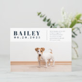 Moderne Aangepaste Puppy Dog Foto Birthday Uitnodi Kaart (Staand voorkant)
