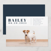 Moderne Aangepaste Puppy Dog Foto Birthday Uitnodi Kaart (Voorkant / Achterkant)