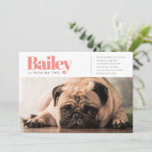 Moderne Aangepaste Puppy Hond Foto Verjaardag Uitn Kaart (Staand voorkant)