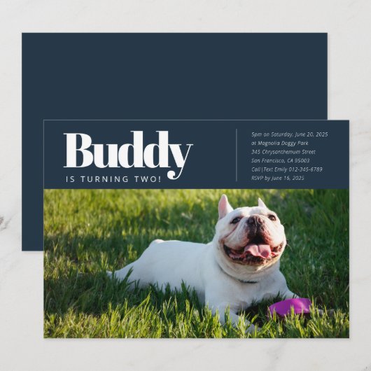 Moderne Aangepaste Puppy Hond Foto Verjaardag Uitn Kaart (Voorkant / Achterkant)