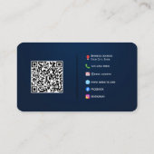 Moderne aangepaste QR-code Visitekaartje met Logo (Achterkant)