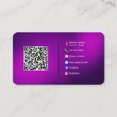 Moderne aangepaste QR-code Visitekaartje met Logo (Achterkant)