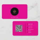 Moderne aangepaste QR-code Visitekaartje met Logo (Voorkant / Achterkant)