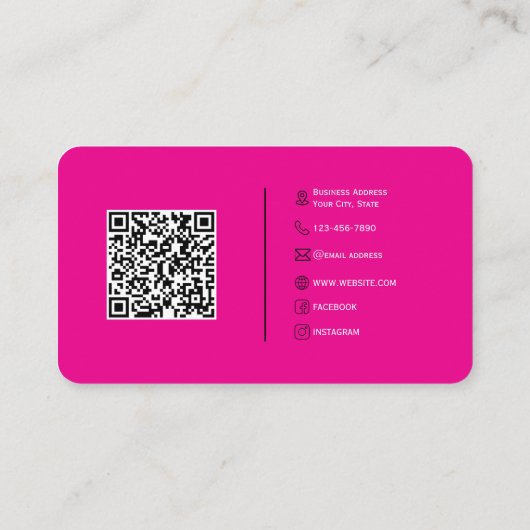 Moderne aangepaste QR-code Visitekaartje met Logo (Achterkant)