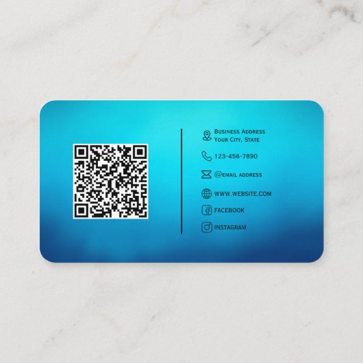 Moderne aangepaste QR-code Visitekaartje met Logo (Achterkant)