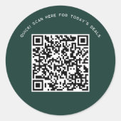 Moderne aangepaste QR-code zakelijke marketing Ronde Sticker (Voorkant)