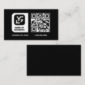 Moderne aangepaste QR-code zwart Visitekaartje (Voorkant / Achterkant)