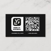 Moderne aangepaste QR-code zwart Visitekaartje (Voorkant)