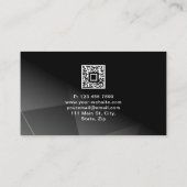 Moderne aangepaste QR-codeconsultant (zwart) Visitekaartje (Achterkant)