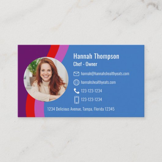 Moderne aangepaste QR-codefoto | Maak contact met  Visitekaartje (Voorkant)