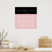 Moderne aangepaste roos roze kleurenblokzetgrafiek poster (Keuken)