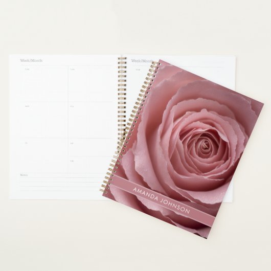 Moderne aangepaste roze roos Stijlvolle trendy pla Planner (Display)