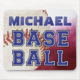 Moderne aangepaste rustieke honkbalspeler muismat