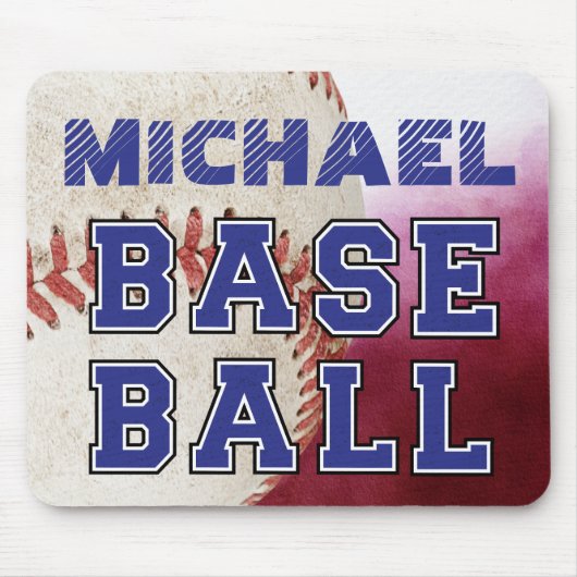 Moderne aangepaste rustieke honkbalspeler muismat (Voorkant)