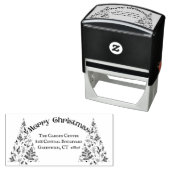 Moderne aangepaste script botanische kerstboom  zelfinktende stempel (In situ)