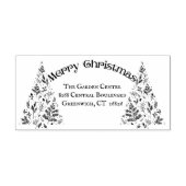 Moderne aangepaste script botanische kerstboom  zelfinktende stempel (Design)