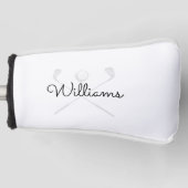 Moderne aangepaste script naam golfclubs golfheadcover (Voorkant)
