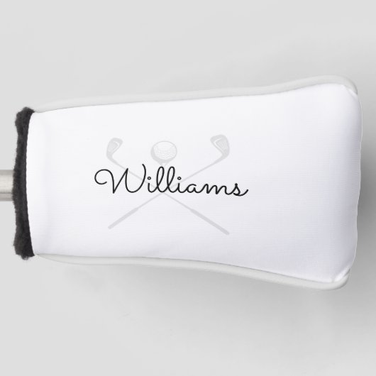 Moderne aangepaste script naam golfclubs golfheadcover (Voorkant)