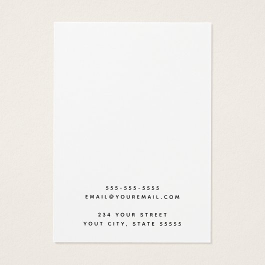 Moderne aangepaste scriptkleur die weergavekaart o visitekaartje (Achterkant)