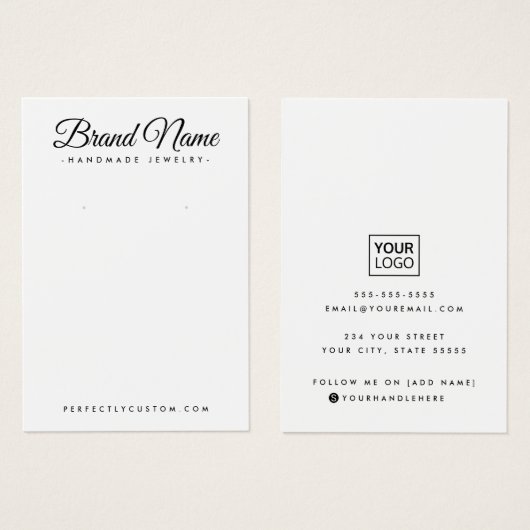 Moderne aangepaste scriptkleur die weergavekaart o visitekaartje (Voorkant /achterkant)