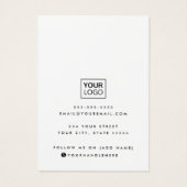 Moderne aangepaste scriptkleur die weergavekaart o visitekaartje (Achterkant)