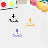 Moderne aangepaste scriptnaam Cat Rubberstempel