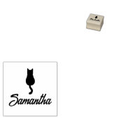 Moderne aangepaste scriptnaam Cat Rubberstempel (Gestempeld)