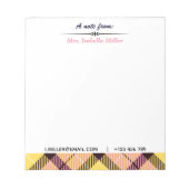 Moderne aangepaste scriptnaam E-mail Tel Pset Tart Notitieblok (Voorkant)