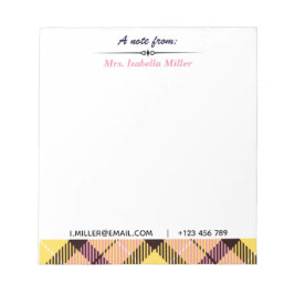 Moderne aangepaste scriptnaam E-mail Tel Pset Tart Notitieblok