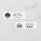 Moderne aangepaste scriptvolgorde Hartelijk dank Mini Visitekaartje (Voorkant / Achterkant)