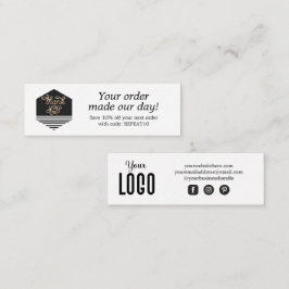 Moderne aangepaste scriptvolgorde Hartelijk dank Mini Visitekaartje