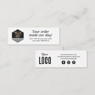 Moderne aangepaste scriptvolgorde Hartelijk dank Mini Visitekaartje